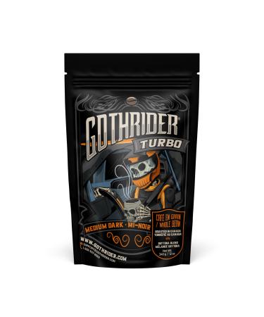 GothRider Turbo Whole Bean Coffee (12 oz) - Slow-Roasted Coffee Beans Italian Blend Medium Roast Whole Bean Coffee