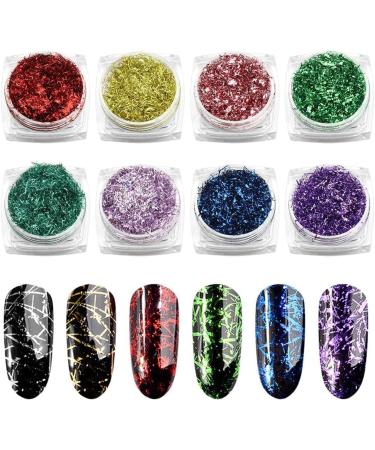UV Confetti Filling Manicure Sticker 3D Gold Flakes Gold Silver Foil Mesh Nail Foils Nail Art Foils(06) Style06 - Buy Online on GoSupps.com