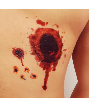 COKOHAPPY Halloween Bleeding Wound Scar Temporary Tattoo - 10 Sheets for Party Cosplay Costume, Realistic Look - Buy Online on GoSupps.com