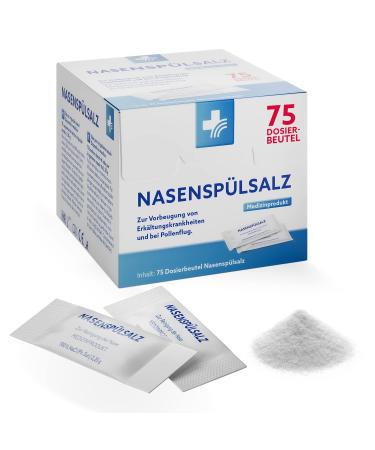 Nasal rinsing salt for the production of an isoton solution: for the nasal end shower for colds and for pollen allergy 75 bag nasal rinsing salt 75 pieces.