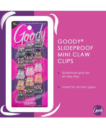 Goody Classics Mini Claw Clips - Assorted Colors - Pain-Free Hair Accessories - 15 Count Pack for Women, Men, Boys, and Girls - Buy Online on GoSupps.com