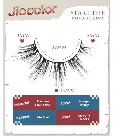 Natural Look Strip Lashes - Wispy Eyelashes 13mm & 12mm | Foxy Eye & Cat Eye Effect | 7 Pairs of Premium Quality | International Shipping Available - Buy Online on GoSupps.com