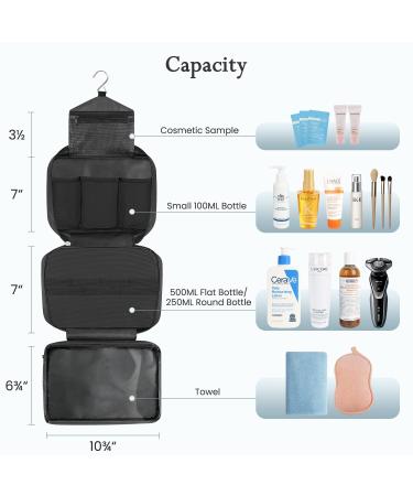 Large Waterproof Toiletry Bag for Men & Women - 4 Compartment Hanging Travel Hygiene Shower Bag (Black) - Buy Online on GoSupps.com