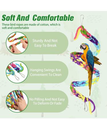 6-Piece Handmade Hanging Toy Set for Small Animals - Sugar Glider, Squirrel, Parrot - Cage Accessories for Climbing and Exercise - 22.5 Inch - Buy Online on GoSupps.com