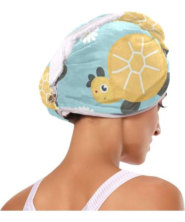 Turtle Daisy Hair Towel 2 Pack - Super Absorbent Quick Dry Hair Turbans for Women & Girls - Perfect Hair Drying Solution - Buy Online on GoSupps.com