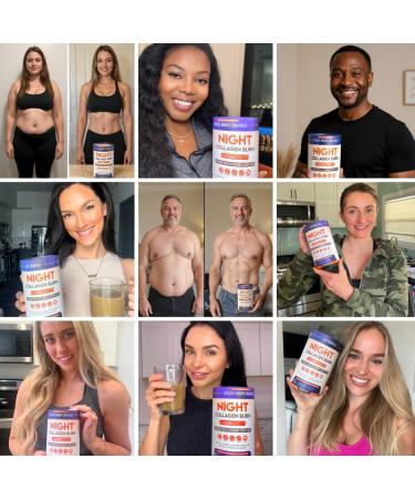 Night Collagen Burn - Weight Loss & Belly Fat Burner & Sleep Aid for Women & Men | Sleep Support for Bloating & Metabolism Appetite Suppressant | Supports Skin Hair Nails & Joints | 30 Servings - Buy Online on GoSupps.com