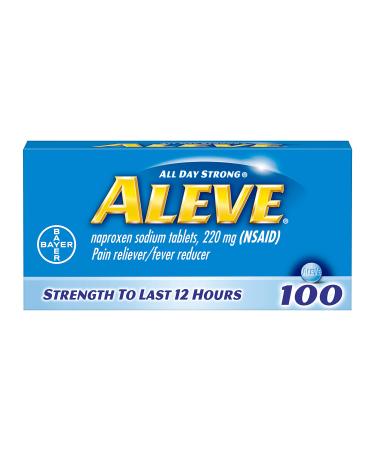 Aleve Pain Reliever/Fever Reducer Tablets, 100 ea (Pack of 2)