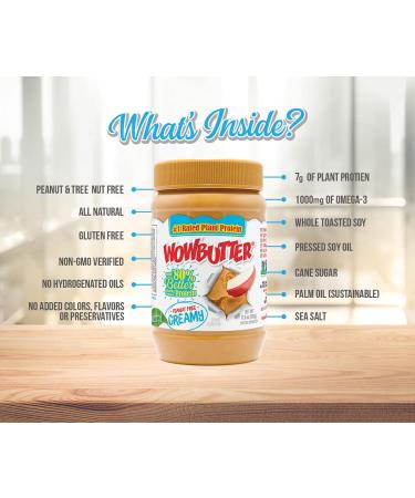 WOWBUTTER Creamy Plant Protein Spread, Peanut and Tree Nut Free, Non-GMO Soy, 1.1 Pound (Pack of 6) - Buy Online on GoSupps.com