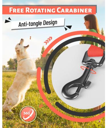 Looxmeer Rubberized Tow Lines for Dogs - 3m to 30m Leashes in Neon Orange | Ideal for Small & Medium Dogs | Durable Practice Lines - Buy Online on GoSupps.com