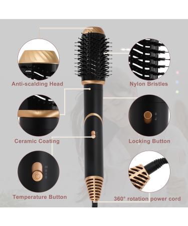 VOCOSTE 5-in-1 Hot Air Brush - Detachable Hair Dryer Volumizer & Styler Combo | Black Gold Tone - Buy Online on GoSupps.com