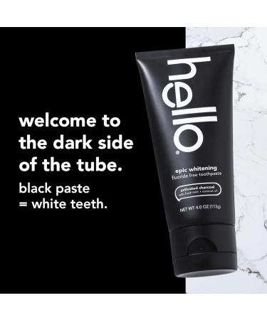 hello Vitamin C Whitening Toothpaste with Fluoride and Activated Charcoal Epic Whitening Fluoride Free Toothpaste Bundle 4.0 oz and Mint + Coconut Oil - Buy Online on GoSupps.com