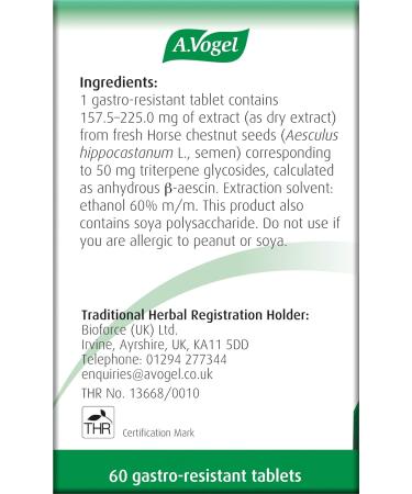 A.Vogel Venaforce Horse Chestnut Tablets - Relieve Varicose Veins & Leg Symptoms - 60 Count - Buy Online on GoSupps.com