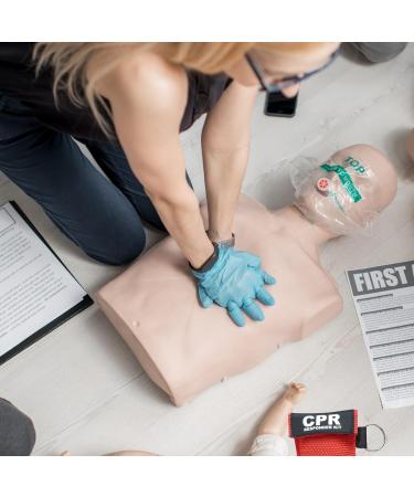 Dztsmart Ventilation Mask & Gloves Kit | CPR Keychain Mask with Carabiner | First Aid Pocket Mask with Check Valve | AED Training Essentials - Buy Online on GoSupps.com