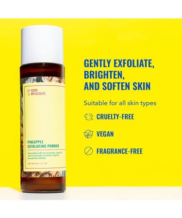Good Molecules Pineapple Exfoliating Powder | Gentle Facial Scrub with Enzymes | Anti-Aging Alcohol-Free Skincare for Radiant Skin - Buy Online on GoSupps.com
