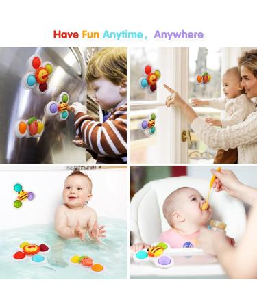 AIUOKYA 6 PCS Suction Cup Spinner Toys | Simple Dimple Silicone Bubbles Kids Bath & Window Toy | Baby Toys for 1+ Years Old - Buy Online on GoSupps.com