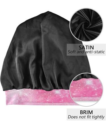 JUAMA Pink Galaxy Universe Satin Lined Sleep Cap for Women - Buy Online on GoSupps.com