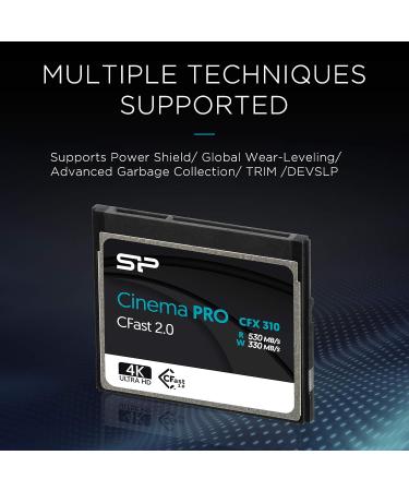 SP 256GB CFast2.0 CinemaPro CFX310 Memory Card  3500X and up to 530MB/s Read  MLC  for Blackmagic URSA Mini  Canon XC10/1D X Mark II and More - Buy Online on GoSupps.com