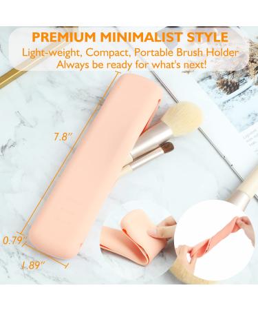 Travel Makeup Brush Holder - DEERLET Silicone Organizer Case with Magnetic Closure | Portable & Sleek Pink Makeup Brush Travel Case - Buy Online on GoSupps.com
