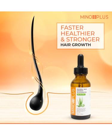 Mino Plus Natural Hair Growth Serum - 60ml / 2fl oz For Longer Stronger Thicker Fuller Hair - Formulated to Prevent Hair Loss Hair Fall with Aloe Vera - Buy Online on GoSupps.com
