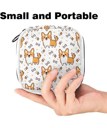 GIAPB Sanitary Napkin Storage Bag | Period Tampon Makeup Pad Pouch | Welsh Dog Seamless Color3975 - Buy Online on GoSupps.com