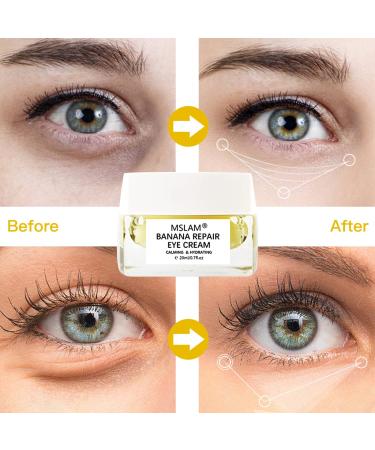 La Milee Eye Cream Reducing Fine Lines and Wrinkles Anti-Aging Eye Cream Repairing Dark Circles and Puffy Eye Cream 0.7 oz (banana)