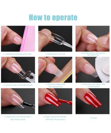 240PCS Short Fake Nails - Half-Matted Manicure Tips 12 Sizes for Beginners & Salons | Square Artificial Nail Set - Buy Online on GoSupps.com