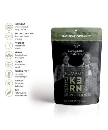 Schlacher & S hne Styrian Pumpkin Seeds - 100% Pure & Natural Superfood, Premium Quality Pepitas from Austria - Healthy Raw Snacks, Unsalted, High in Proteins - 1lb (Pack of 4) - Buy Online on GoSupps.com