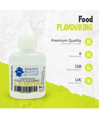 Baking Beauty and Beyond Concentrated Food Flavouring Oil - Dozen of Professional Quality Food Grade Flavouring Oil for Candy Making Baking Cooking Lip Balm and Lip Gloss - Lemon (30ml) - Buy Online on GoSupps.com