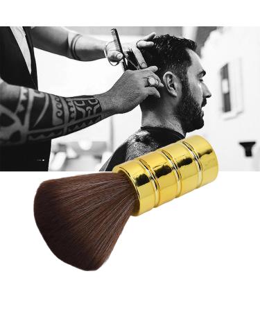 Neck Brush Neck Brush Barber Neck Duster Brush Soft Gentle Electroplating Process Professional Skin Cleansing Brush(Gold)
