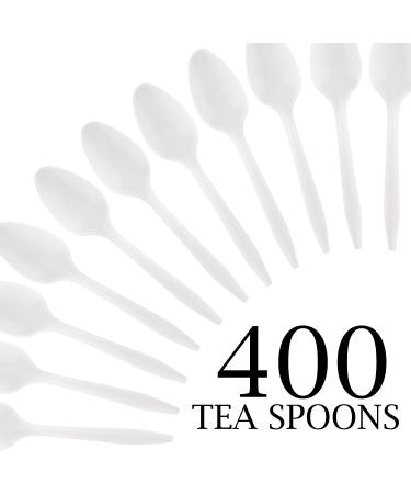 Plasticpro White Disposable Tea Spoons - 400 Mediumweight Spoons - Buy Online on GoSupps.com