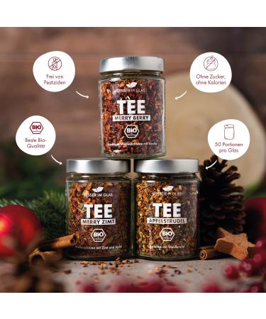 Better in the Glass Organic Tea Gift Set Winter Loose Teas: Cinnamon Apple Strudel & Merry Berry | 150 Portions | Vegan & Sustainable | Perfect Little Winter Tea Gift Box - Buy Online on GoSupps.com