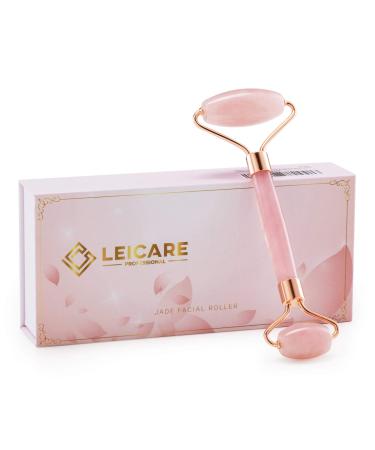 Jade Roller for Face - Rose Quartz Face Roller Skin Care - Stone Facial Roller, Face Massager for Women, Relieve Stress, Remove Wrinkles Eye Puffiness Pink Roller