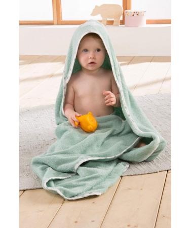 Erwin M ller Hooded Bath Towel - Mint-White Appliqu Terry Cloth 140x140 cm | International Shipping - Buy Online on GoSupps.com