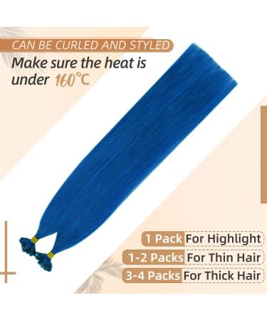 Runature Blue U Tip Hair Extensions - 45cm Remy Real Hair 25g Keratin Bonding for Hair Recovery - Buy Online on GoSupps.com