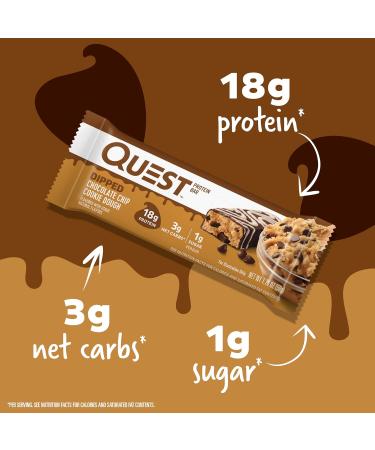 Quest Dipped Chocolate Chip Cookie Dough & Cookies and Cream Protein Bars Bundle 1.76 Oz 12 Ct - Buy Online on GoSupps.com