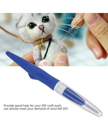 Portable Pen Style Wool Felting Needle Tool with 3 Needles - Blue | DIY Patchwork Craft Tool - Buy Online on GoSupps.com