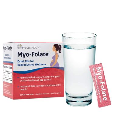 Fairhaven Health Myo-Folate Drink Mix for Reproductive Wellness Unflavored 30 Packets 2.4 g Each