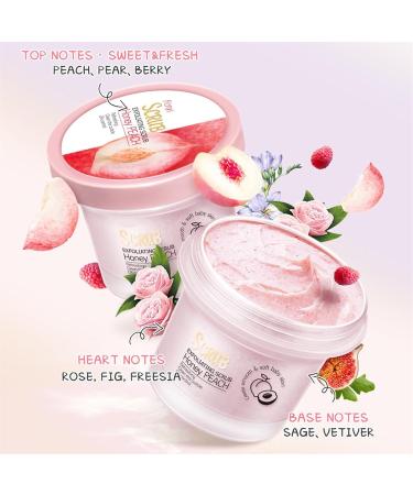 Brightening Peach Body Scrub Exfoliating Deep Cleansing Scrub Hydrating Exfoliating Body Scrub Smooth & Firming Peach Body Scrub for Body Skin - Buy Online on GoSupps.com