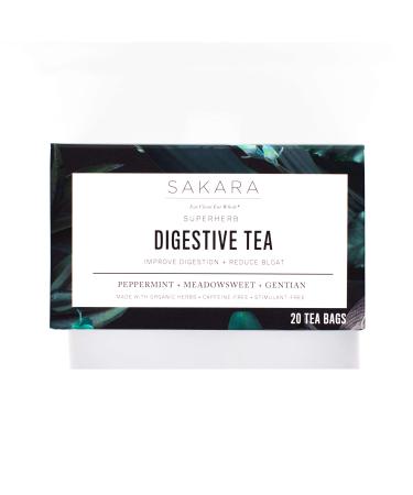 SAKARA Superherb Herbal Tea | Digestive | 20pk | Detox Metabolism Digestion Immunity Healthy Adrenals Caffeine-Free Naturally Sweet