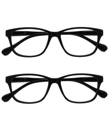 UV Reader Black Lightweight Comfortable Reading Glasses Value 2 Pack Designer Style Men Women UVR2PK026 +2.50 +2.50 Diopters