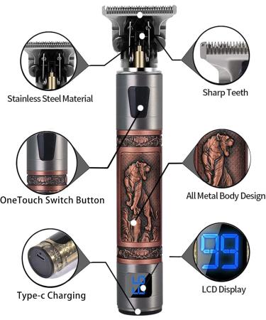 Hair Clippers for Men Professional Cordless Barber Trimmer Set USB Rechargeable Hair Cutting Grooming Kit Electric Beard Trimmer Shaver Hair Cutting Kit with LCD Display Gifts for Men - Buy Online on GoSupps.com
