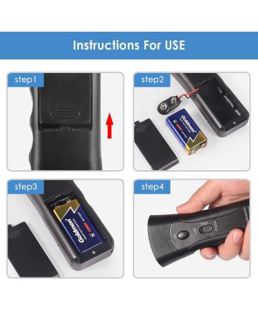 YurDoca Anti Barking Device Handheld Dog Repeller Trainer Dual-Channel Dog Repeller Ultrasonic Handheld Dog Training Tool 3 in 1 Bark Control Tool Frequency Levels Humanized and Safe for Cats Black-New10 - Buy Online on GoSupps.com