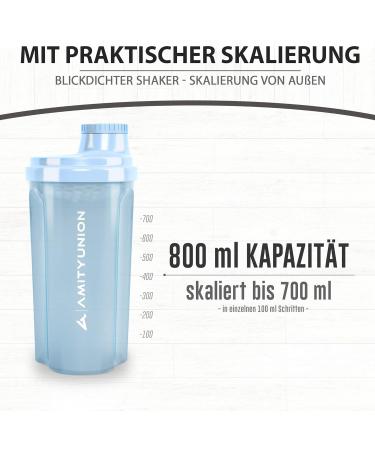 Buy Sky Blue 700ml Protein Shaker - Leak-Proof BPA-Free with Clickable Sieve & Scale for Creamy Shakes | Ideal for Gym & Fitness - Buy Online on GoSupps.com
