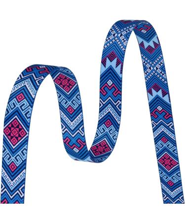 Mihqy Adjustable Soft Dog Collar - Bohemian Flower & Geometric Design | Comfortable for Small Medium & Large Dogs | XS (20-30 cm Neck) - Blue Ethnic Style - Buy Online on GoSupps.com