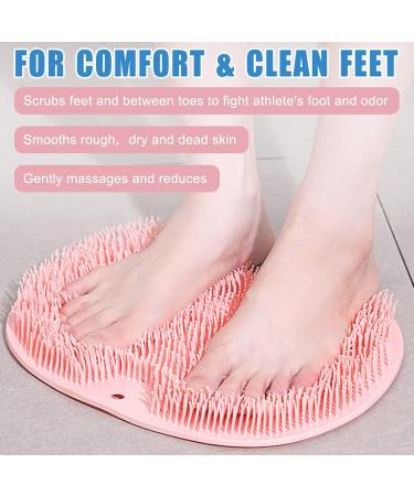 Shower Foot Scrubber with Non-Slip Suction Cups | Soft Footwear Massage Pad - Orange Indoor Use - Buy Online on GoSupps.com