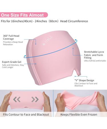 Gel Ice Migraine Relief Hat - Hot/Cold Therapy Cap for Headaches, Sinus, Hangovers - Reusable Ice Pack Mask for Tension, Sports Injuries - Pink - Buy Online on GoSupps.com