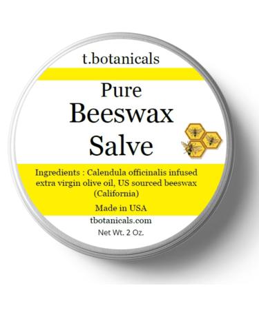 Pure Beeswax Cream with Calendula Oil Hand and Body Salve Balm for Eczema Psoriasis Diaper Rash Sunburns Cuts Scrapes Relief Natural Ingredients Healing Skin Made by t.Botanicals 4 Ounce