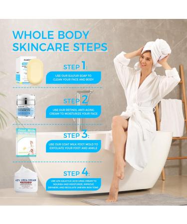  OUKEYA OUKEYA 10% Sulphur Soap Goat's Milk Soap Salicylic Cide Tea Tree Oil Aloe Vera Antibacterial Soothing Deep Cleaning Repair of the Skin-Barrier 4 x 115g - Buy Online on GoSupps.com