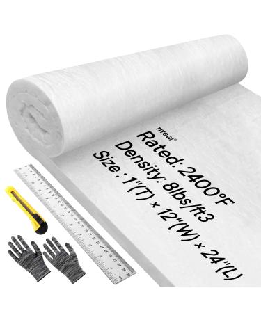 TITGGI Kaowool Fireproof Ceramic Fiber Insulation Blanket (2400F 1"x 12"x 24"), High Temperature Ceramic Fiber Blanket for Stoves, Kilns, Dishwasher & Oven Insulation - Including Ruler, Gloves, Knife - Buy Online on GoSupps.com