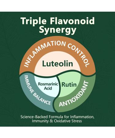 HyberVive Luteolin Supplement 98% Ultra-Purity Luteolin Extract Plant-Based Flavonoid Supplement for Brain Health Immune Support & Inflammatory Balance Made in USA 90 Vegan Capsules - Buy Online on GoSupps.com